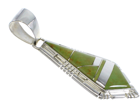 Southwest Authentic Sterling Silver Turquoise Inlay Pendant AX48231